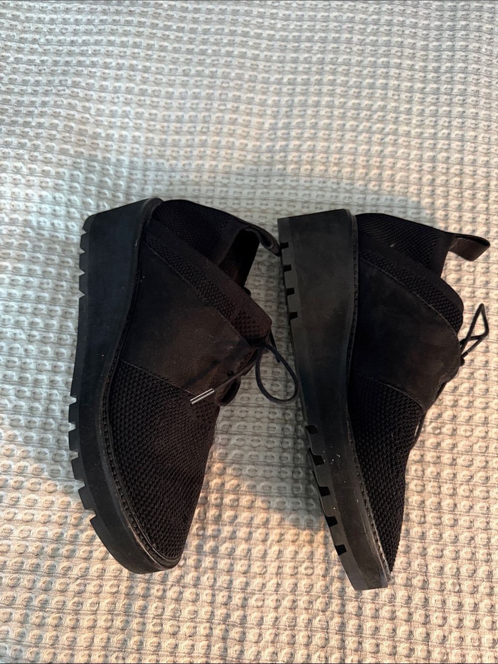Eileen Fisher Black Knit Lace-Up women’s shoes size 7.5. - Picture 2 of 7